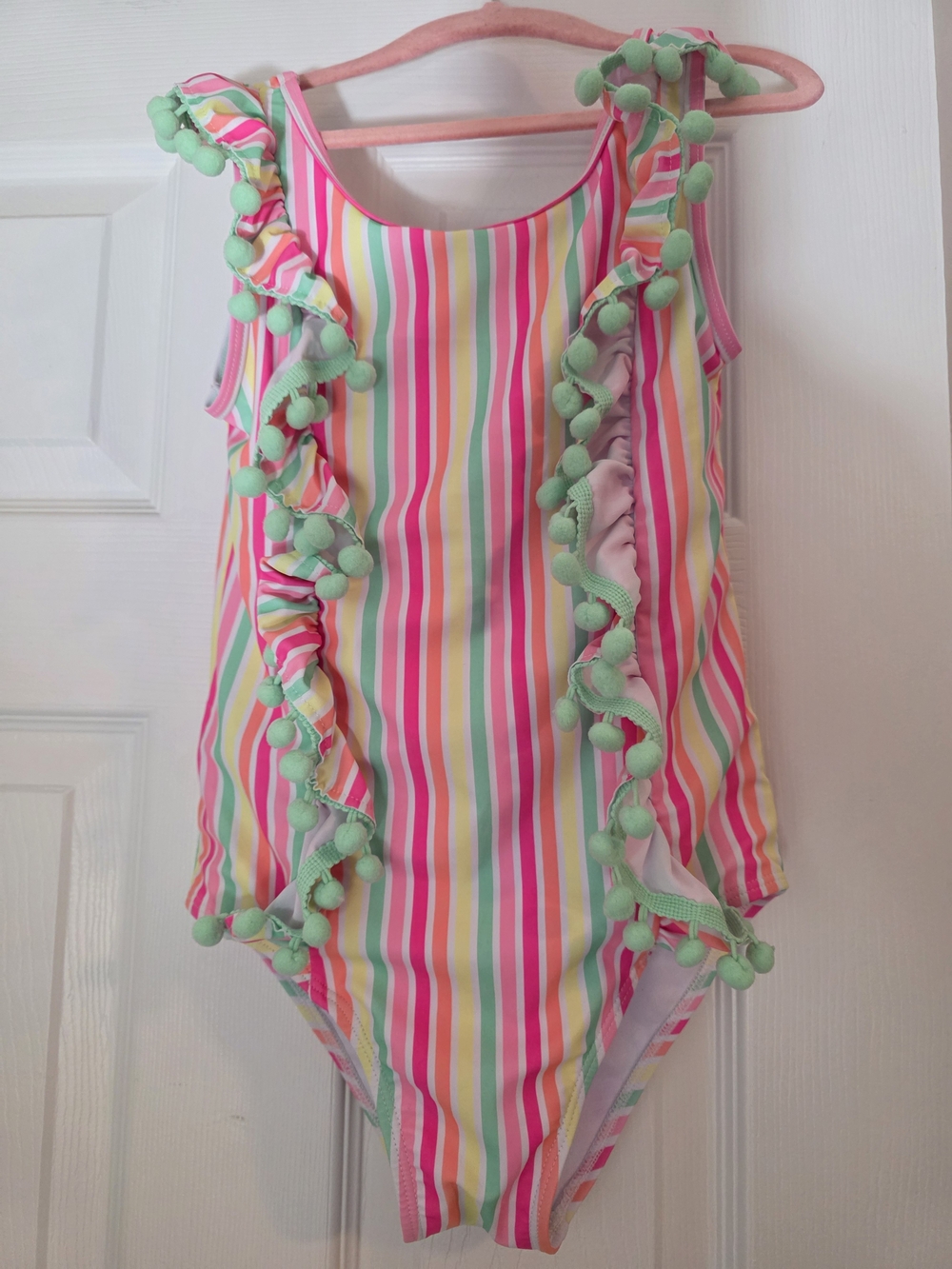Nicole Miller Kids Striped One-Piece Swimsuit - Pink, Mint & Yellow